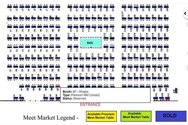 Trade Show Map for Affiliate Summit West Meet Market - Business Development for Pay Per Call