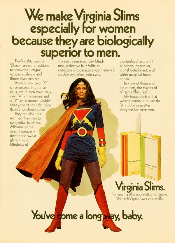 Virginia Slims advertisement copywriting example