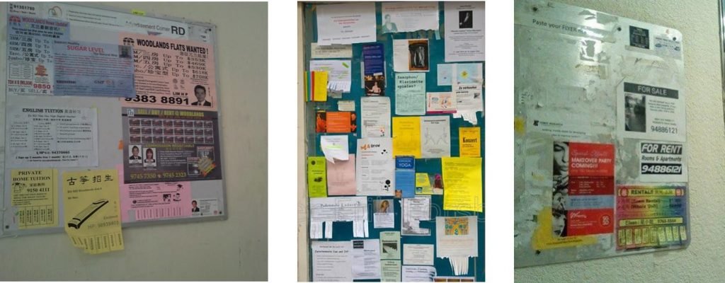 Flyers on Corkboard Advertising examples