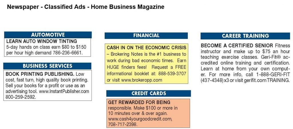 Newspaper classified ads example #2